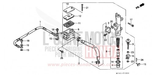 RR. BRAKE MASTER CYLINDER (VFR750FL/FM/FN/FP) VFR750FN de 1992